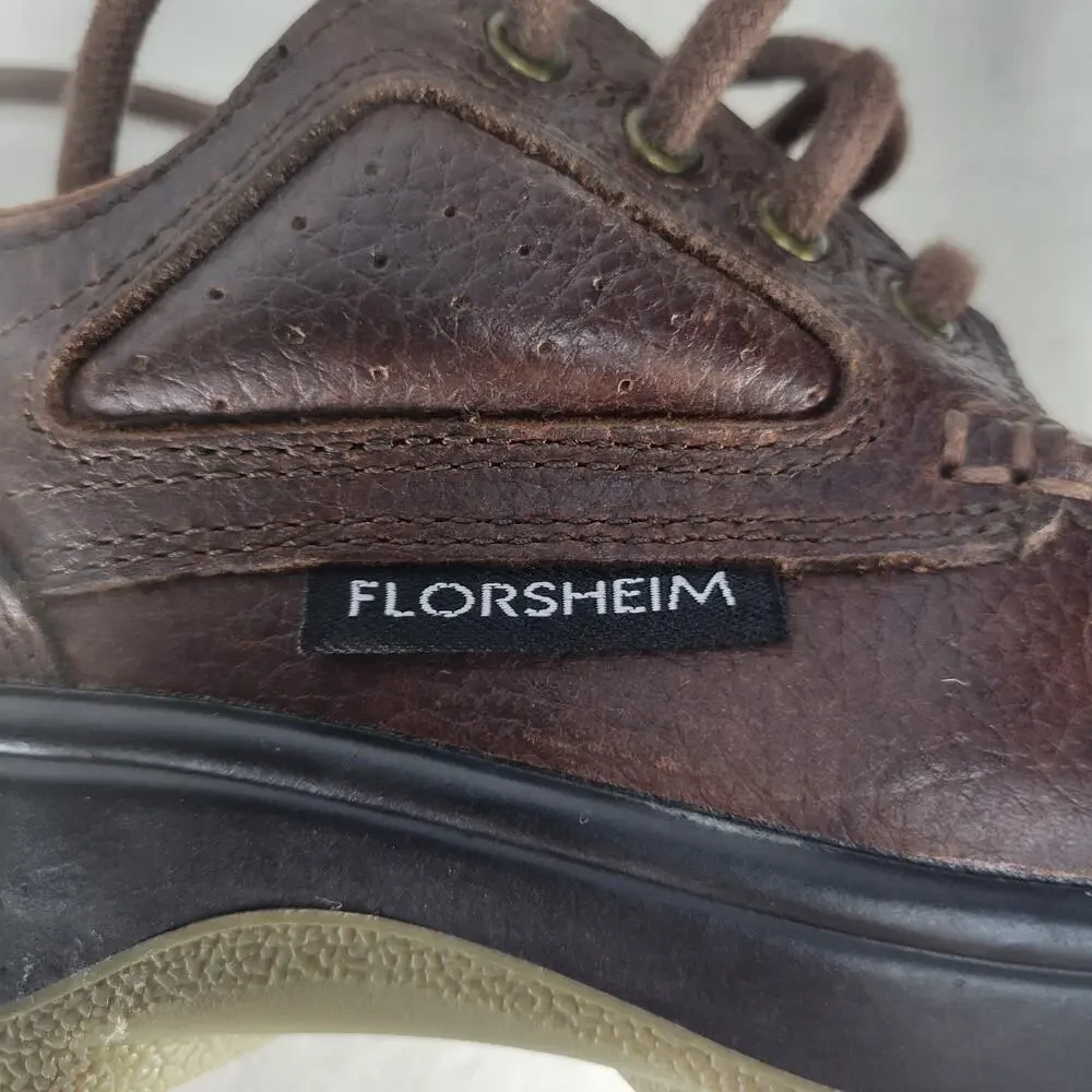 Florsheim Work FS2400 Men’s 5EEE Brown Leather Moc Toe Safety Work Oxford Casual
